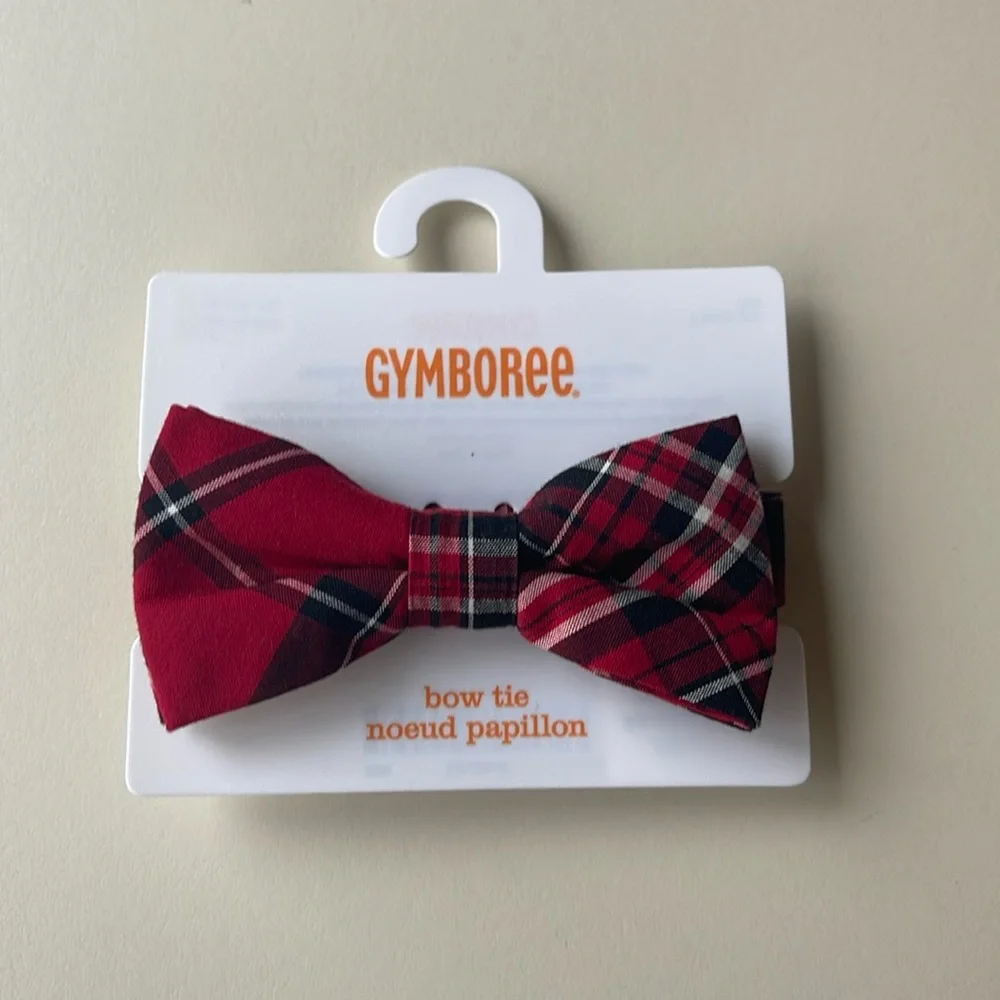 Gymboree Plaid Bow Tie in Red, Black & White 0 to 24 Months